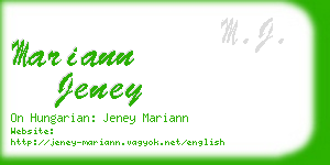 mariann jeney business card